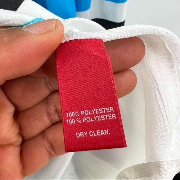 Red Saks Fifth Avenue Blue white striped dress size 8 - Picture 9 of 9